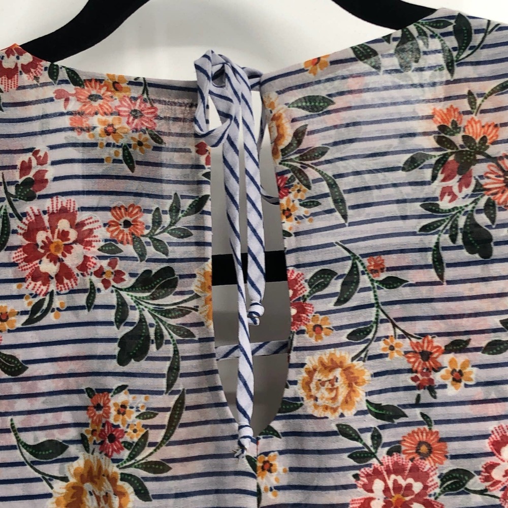 Cabi Blouse Floral Striped Sleeveless A-Line Scoop Neck Multicolored Medium - Picture 8 of 11